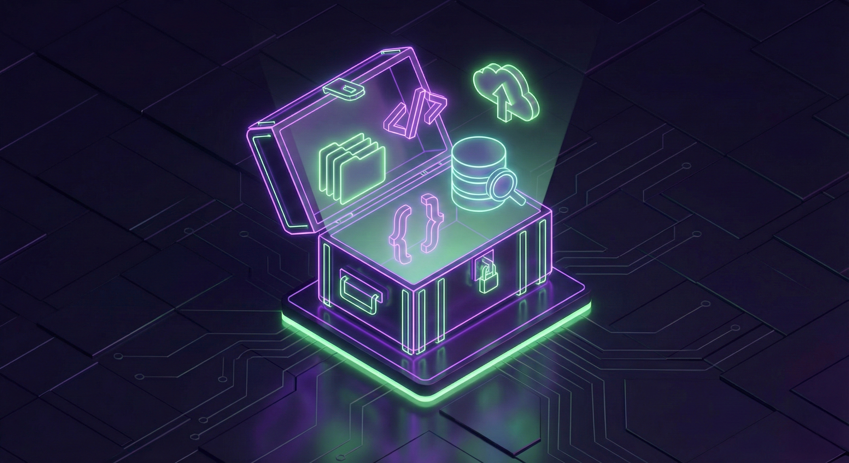 Developer starter kit toolbox illustration